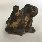 Japanese Ceramic Parent And Child Frog Statue Vtg Pottery Okimono Kaeru BD691