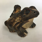Japanese Ceramic Parent And Child Frog Statue Vtg Pottery Okimono Kaeru BD691