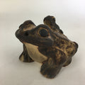 Japanese Ceramic Parent And Child Frog Statue Vtg Pottery Okimono Kaeru BD691