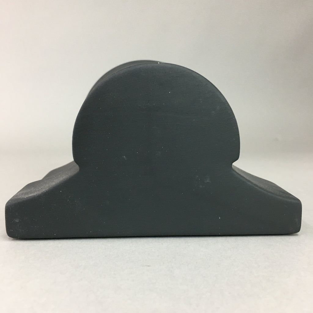Japanese Ceramic Piggy Bank Pottery Temple Roof Tile Black BD522