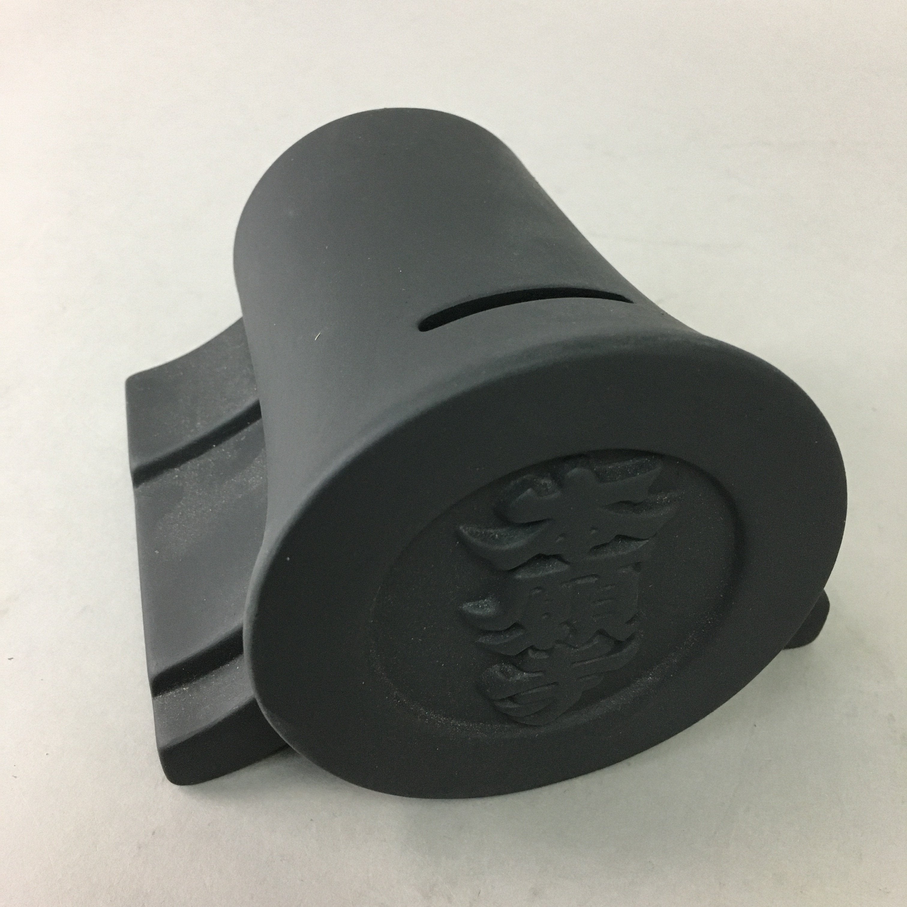 Japanese Ceramic Piggy Bank Pottery Temple Roof Tile Black BD522