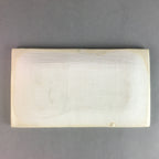 Japanese Ceramic Plate Vtg Rectangle Pottery Floral Kanji Iris Purple Flower PP3