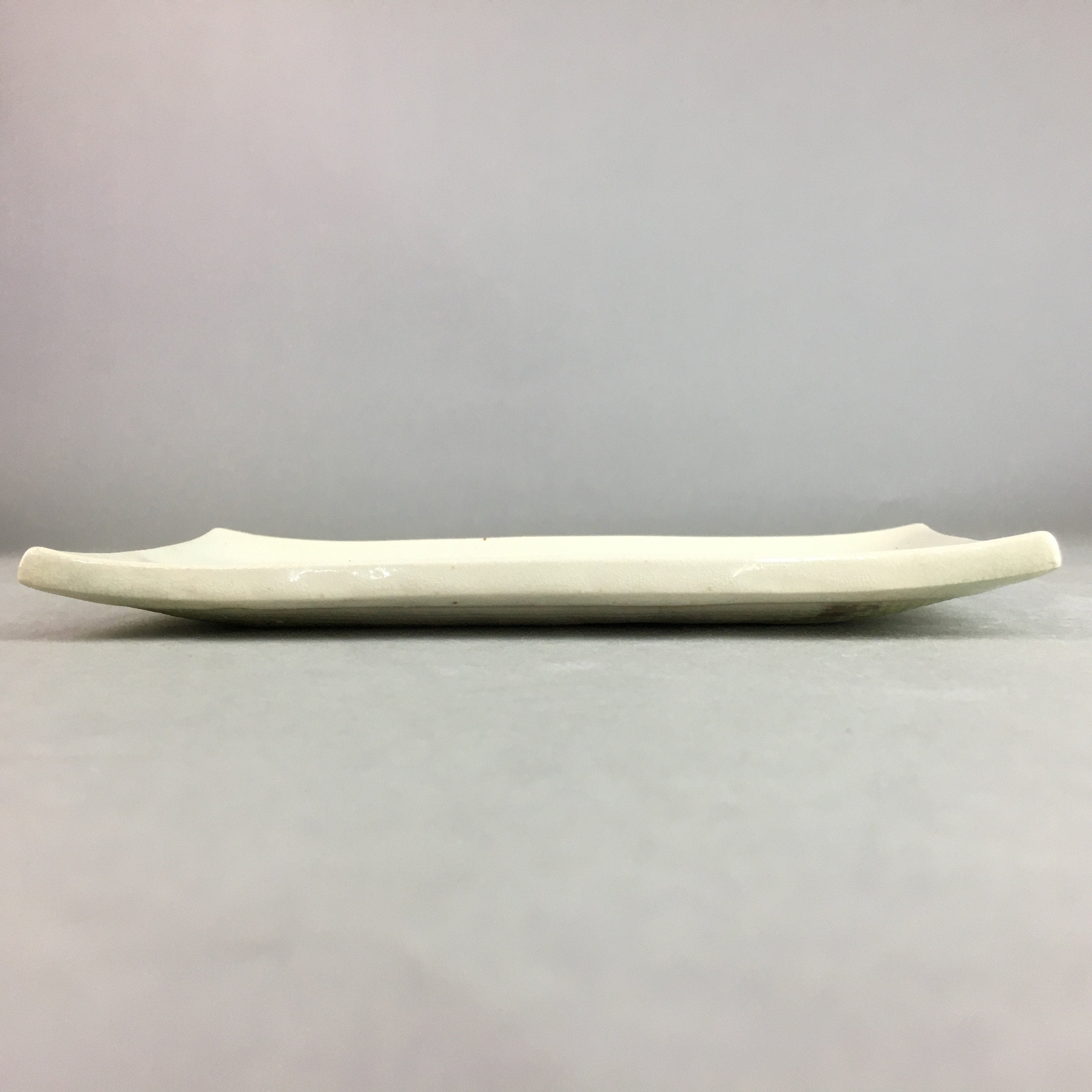 Japanese Ceramic Plate Vtg Rectangle Pottery Floral Kanji Morning Glory PP316
