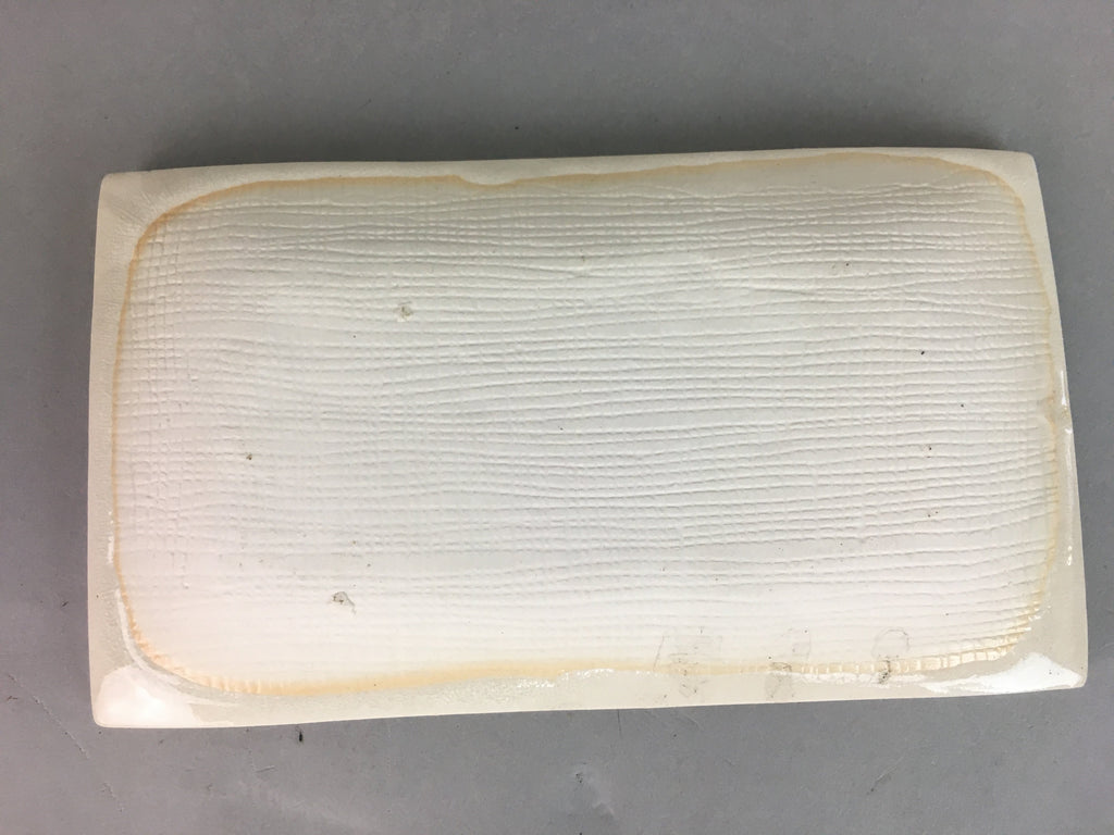 Japanese Ceramic Plate Vtg Rectangle Pottery Floral Kanji Yellow Canola PP326