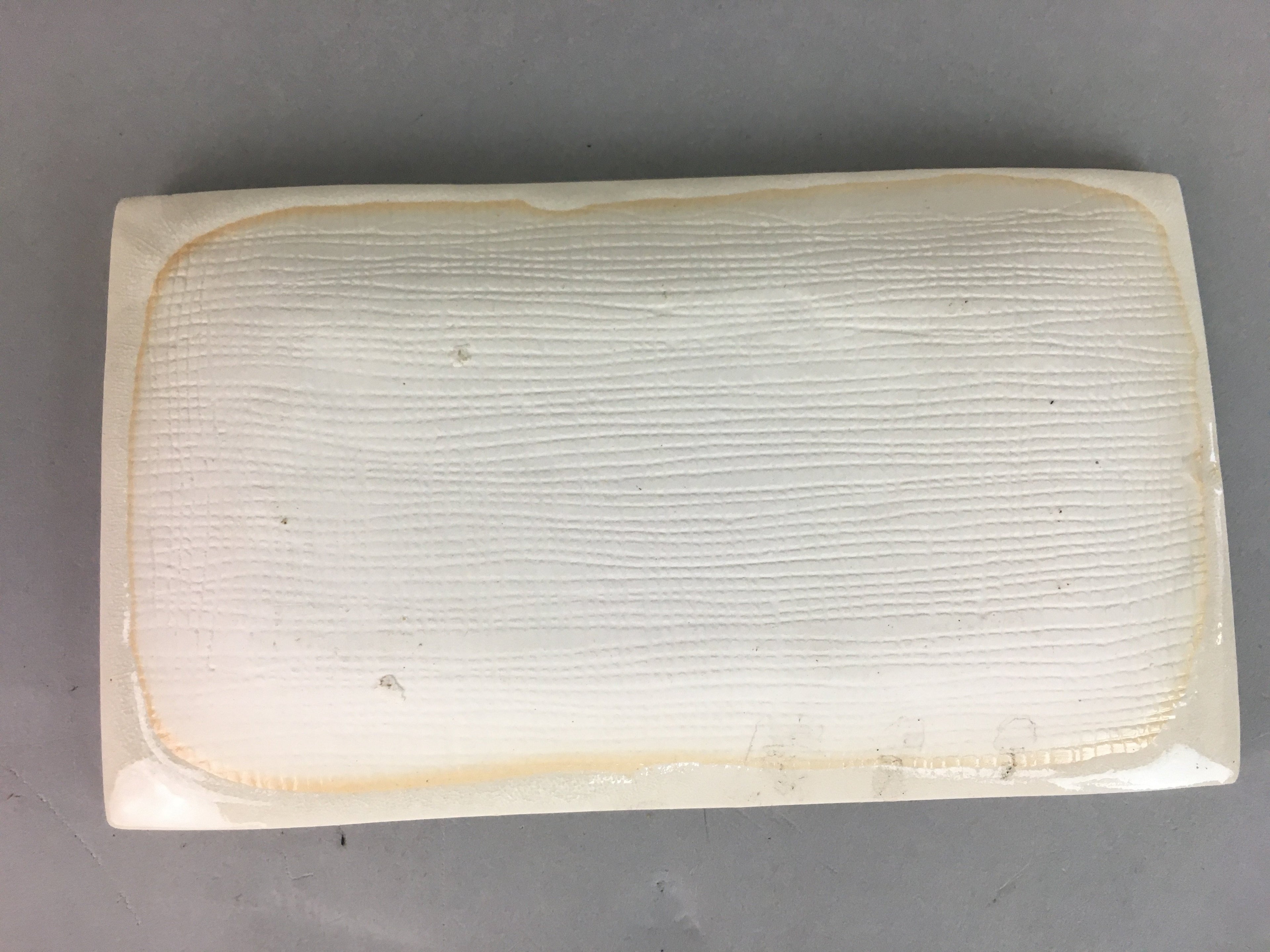 Japanese Ceramic Plate Vtg Rectangle Pottery Floral Kanji Yellow Canola PP326