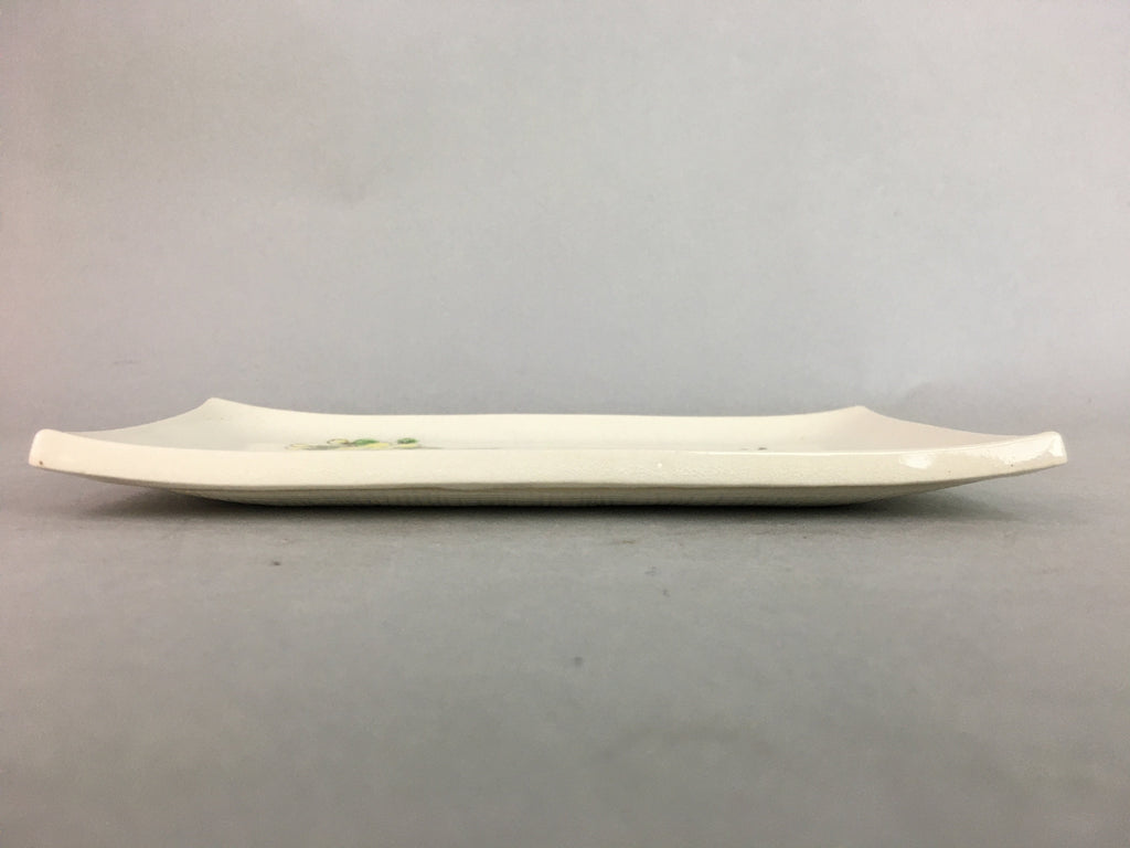 Japanese Ceramic Plate Vtg Rectangle Pottery Floral Kanji Yellow Canola PP326