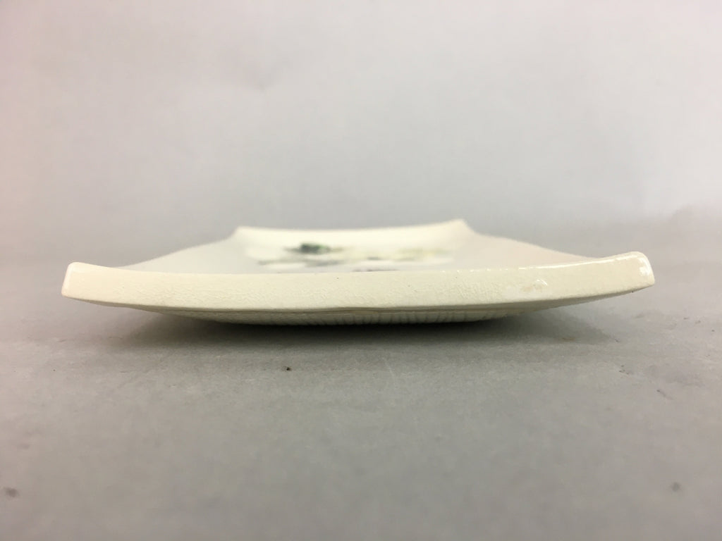 Japanese Ceramic Plate Vtg Rectangle Pottery Floral Kanji Yellow Canola PP326