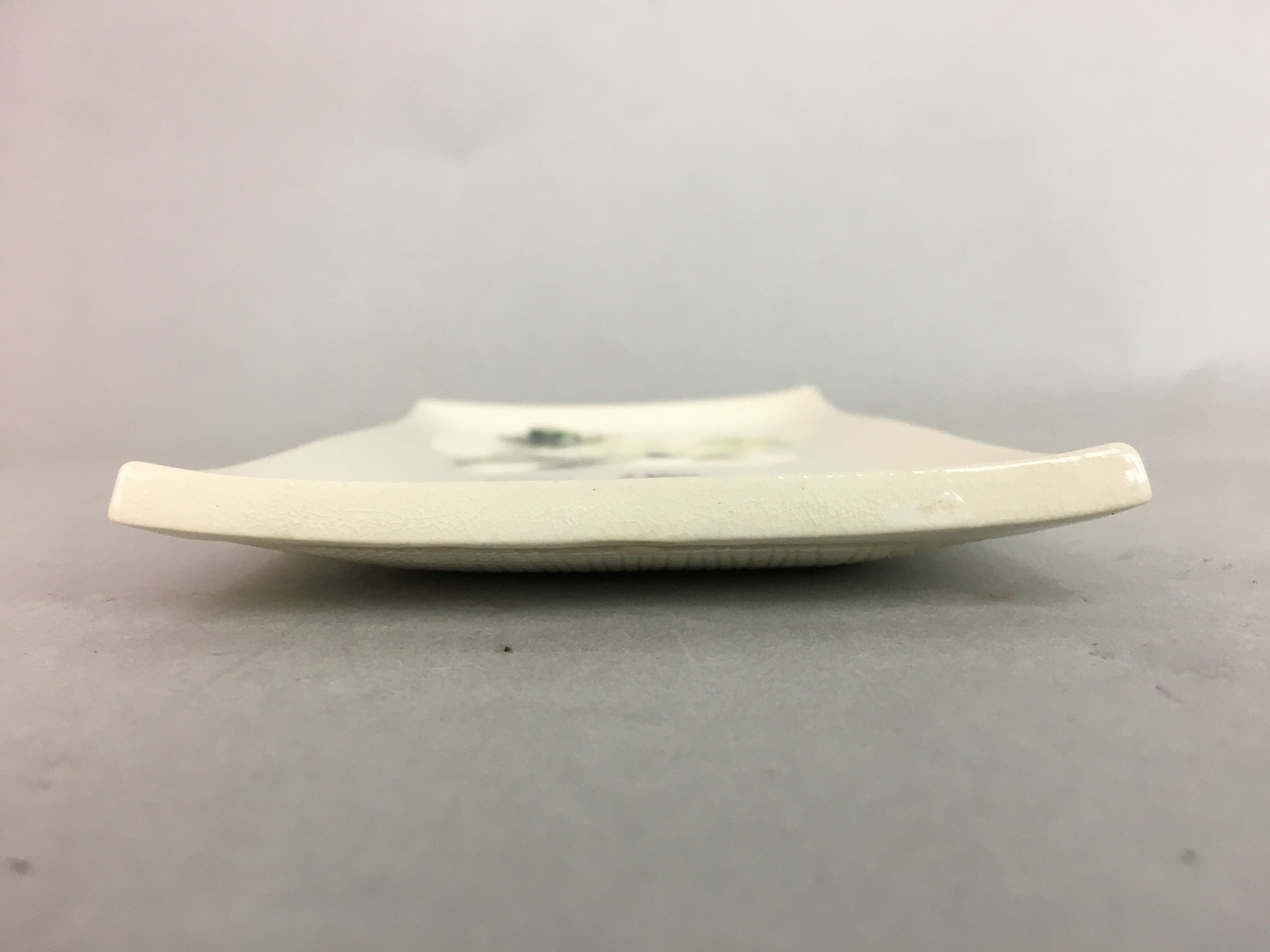 Japanese Ceramic Plate Vtg Rectangle Pottery Floral Kanji Yellow Canola PP326