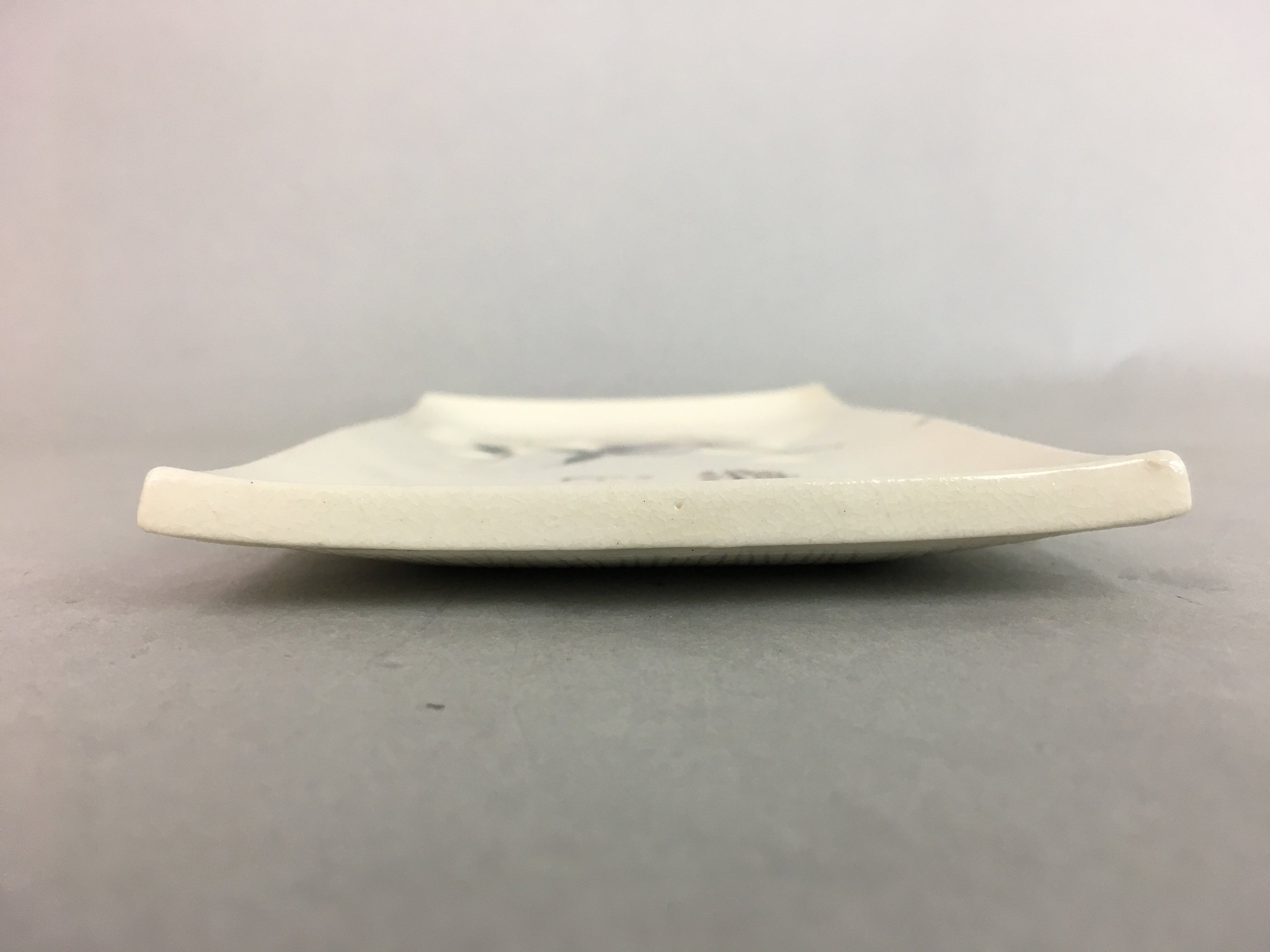 Japanese Ceramic Plate Vtg Rectangle Pottery Floral Kanji Yellow Canola PP326