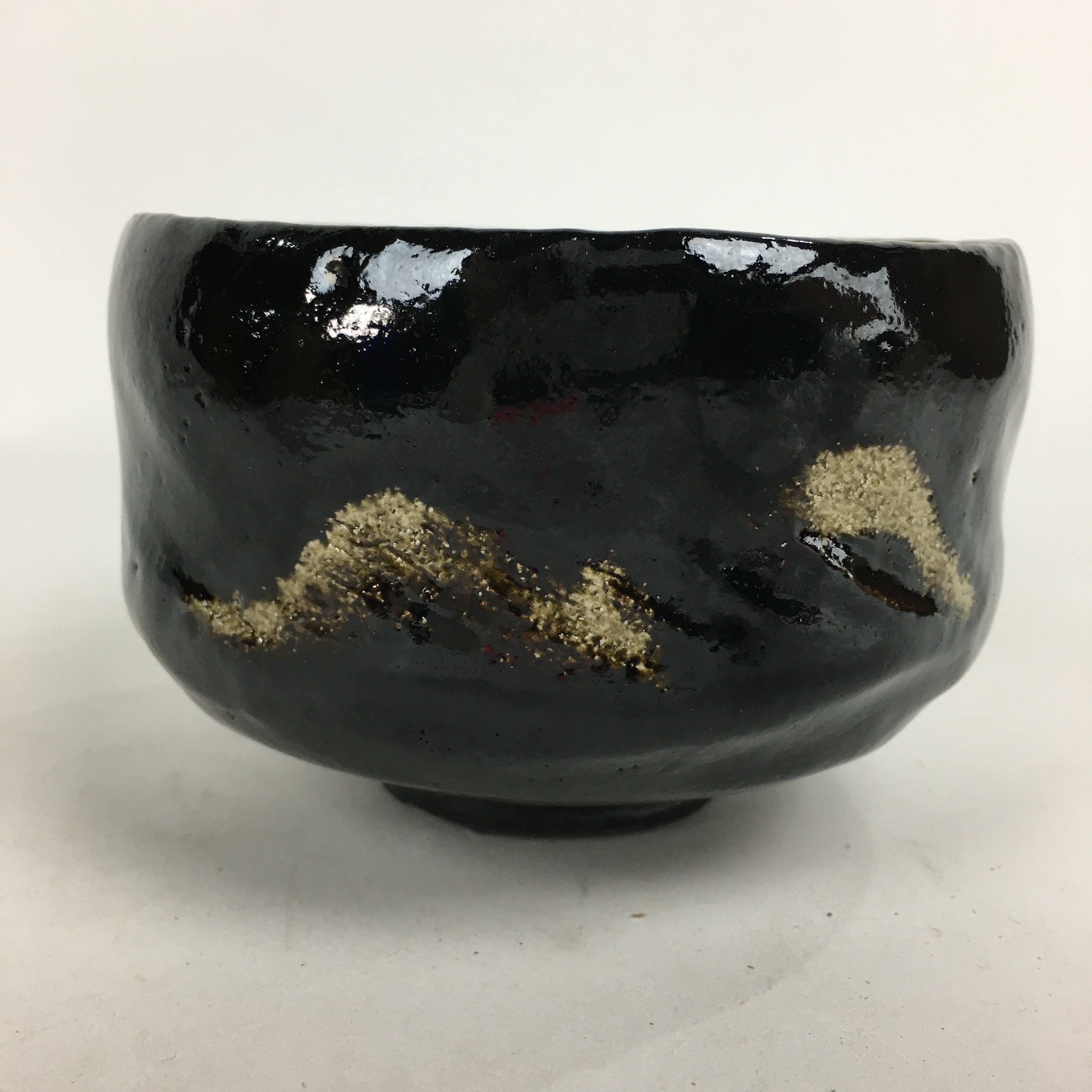 Japanese Ceramic Raku Ware Green Tea Bowl Vtg Matcha Chawan Tea Ceremony PX571