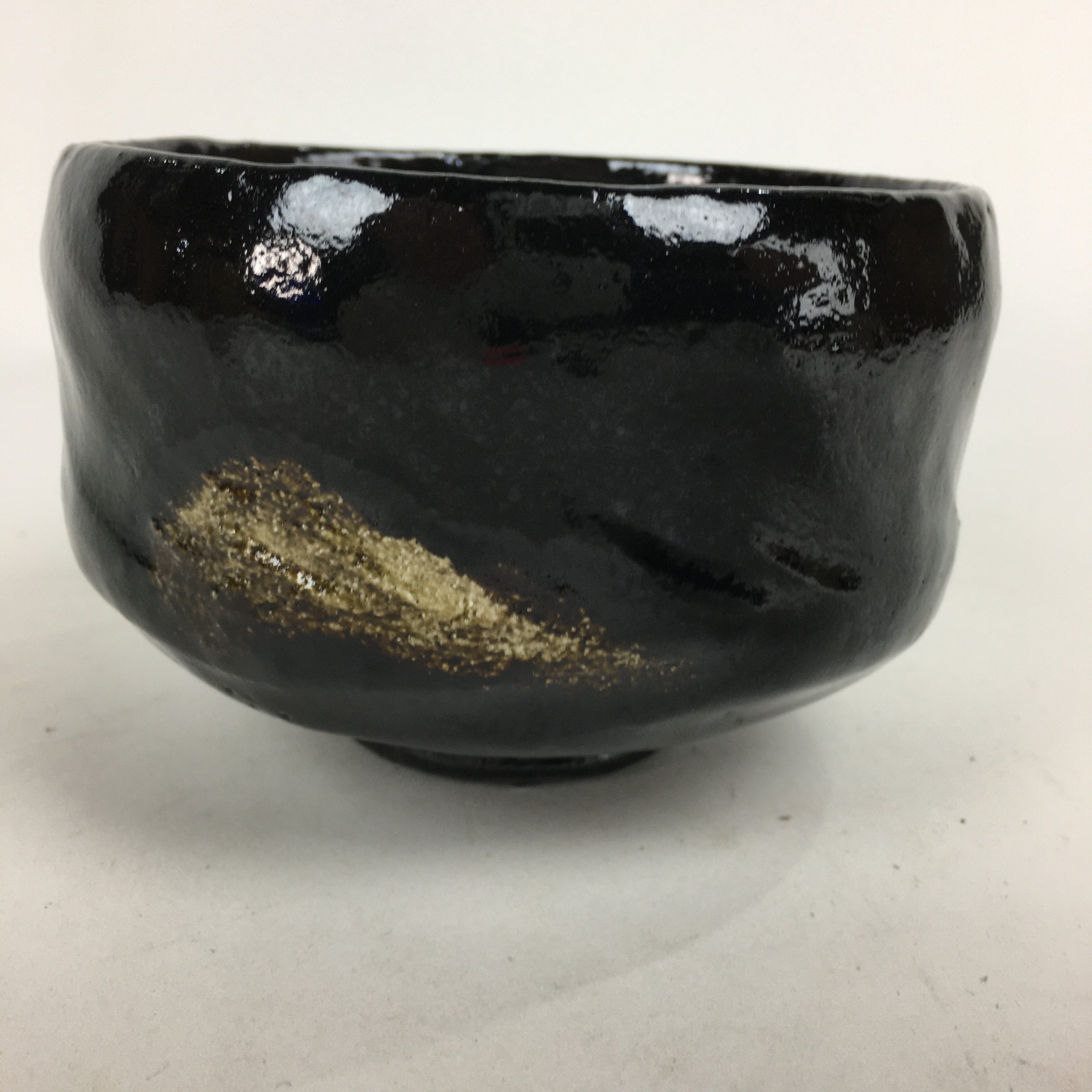 Japanese Ceramic Raku Ware Green Tea Bowl Vtg Matcha Chawan Tea Ceremony PX571