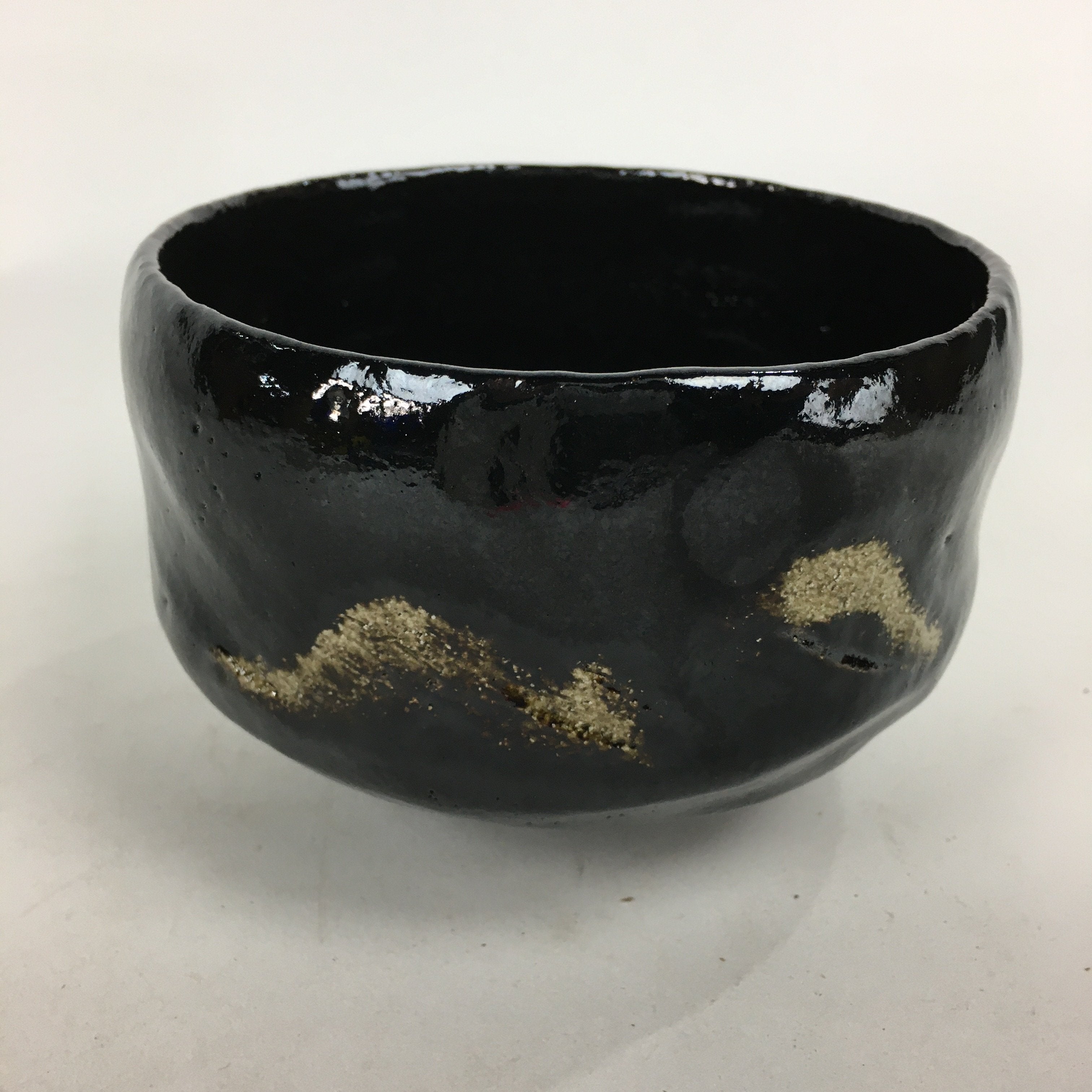 Japanese Ceramic Raku Ware Green Tea Bowl Vtg Matcha Chawan Tea Ceremony PX571
