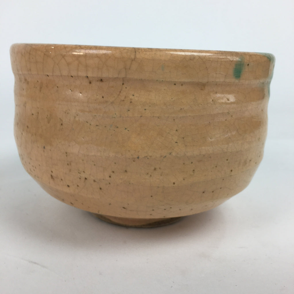 Japanese Ceramic Raku Ware Tea Ceremony Bowl Vtg Orange Matcha Chawan GTB782