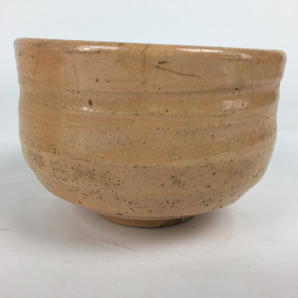 Japanese Ceramic Raku Ware Tea Ceremony Bowl Vtg Orange Matcha Chawan GTB782