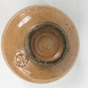 Japanese Ceramic Raku Ware Tea Ceremony Bowl Vtg Orange Matcha Chawan GTB782