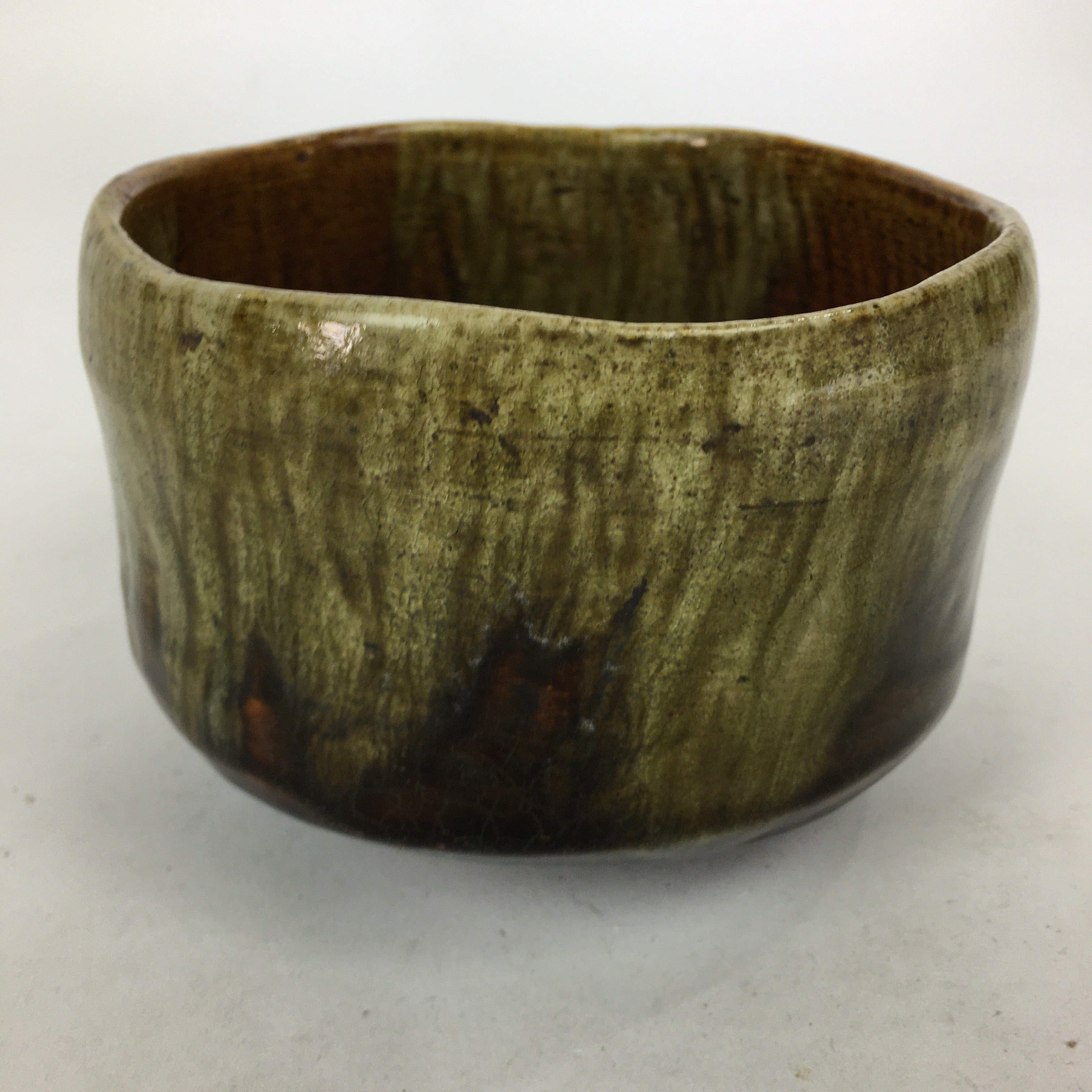 Japanese Ceramic Raku Ware Tea Ceremony Green Tea Bowl Vtg Chawan GTB873