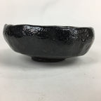 Japanese Ceramic Rakuyaki Tea Ceremony Green Tea Bowl Vtg Black Chawan GTB832