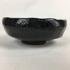 Japanese Ceramic Rakuyaki Tea Ceremony Green Tea Bowl Vtg Black Chawan GTB832