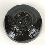 Japanese Ceramic Rakuyaki Tea Ceremony Green Tea Bowl Vtg Black Chawan GTB832