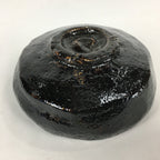 Japanese Ceramic Rakuyaki Tea Ceremony Green Tea Bowl Vtg Black Chawan GTB832