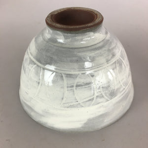 Japanese Ceramic Rice Bowl Vtg Chawan Pottery Gray White Yakimono Donburi PP485