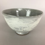 Japanese Ceramic Rice Bowl Vtg Chawan Pottery Gray White Yakimono Donburi PP485