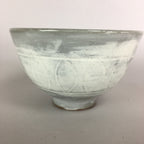 Japanese Ceramic Rice Bowl Vtg Chawan Pottery Gray White Yakimono Donburi PP486