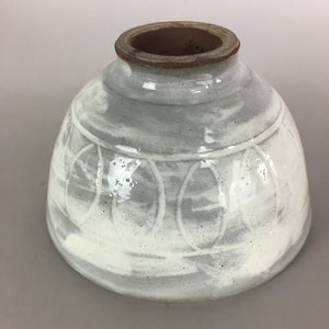 Japanese Ceramic Rice Bowl Vtg Chawan Pottery Gray White Yakimono Donburi PP486