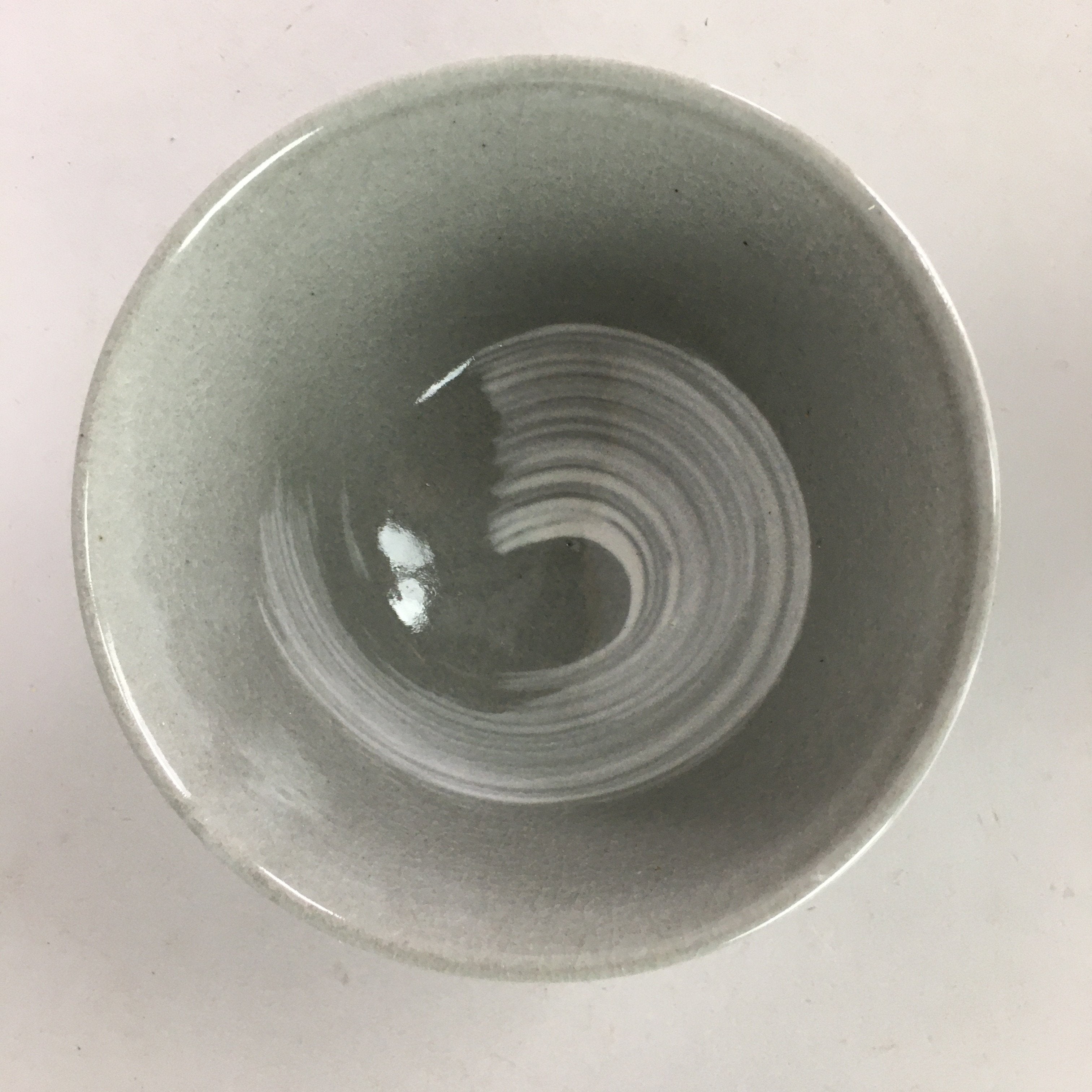 Japanese Ceramic Rice Bowl Vtg Chawan Pottery Gray White Yakimono Donburi PP489