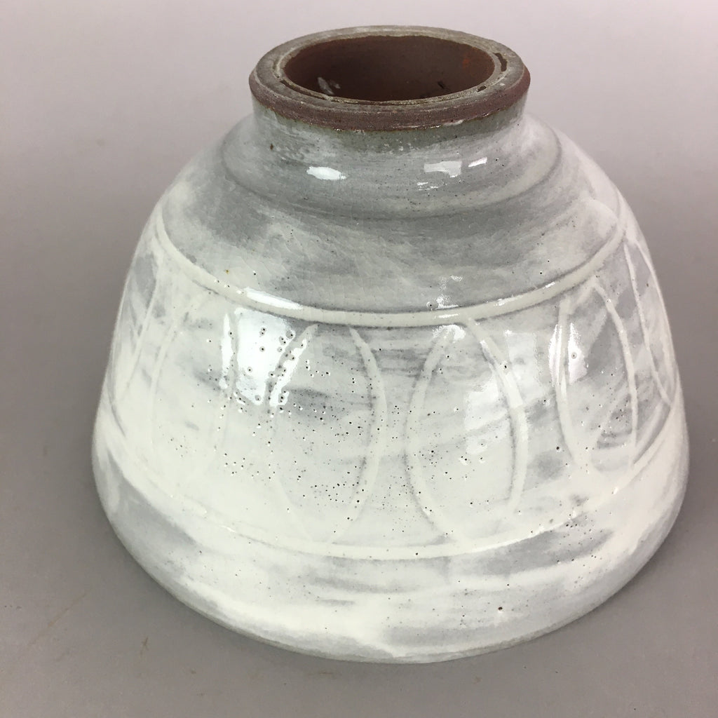 Japanese Ceramic Rice Bowl Vtg Chawan Pottery Gray White Yakimono Donburi PP489