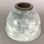 Japanese Ceramic Rice Bowl Vtg Chawan Pottery Gray White Yakimono Donburi PP490