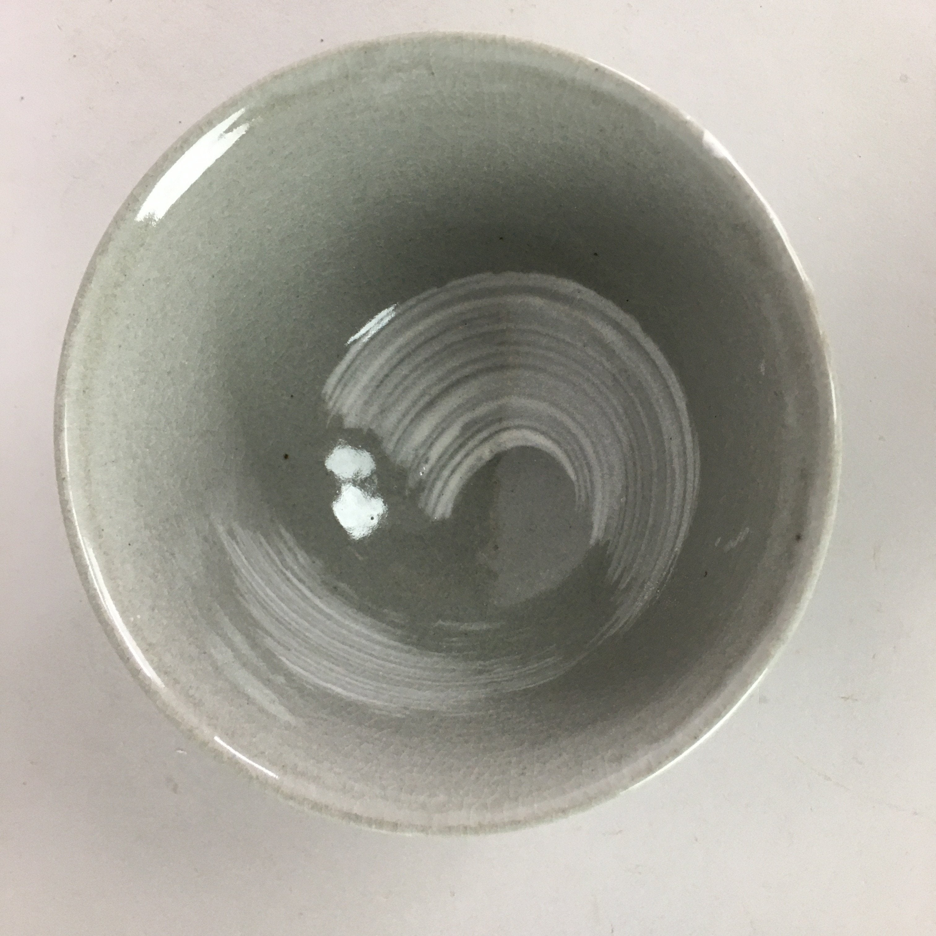 Japanese Ceramic Rice Bowl Vtg Chawan Pottery Gray White Yakimono Donburi PP491
