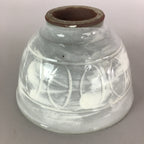 Japanese Ceramic Rice Bowl Vtg Chawan Pottery Gray White Yakimono Donburi PP491