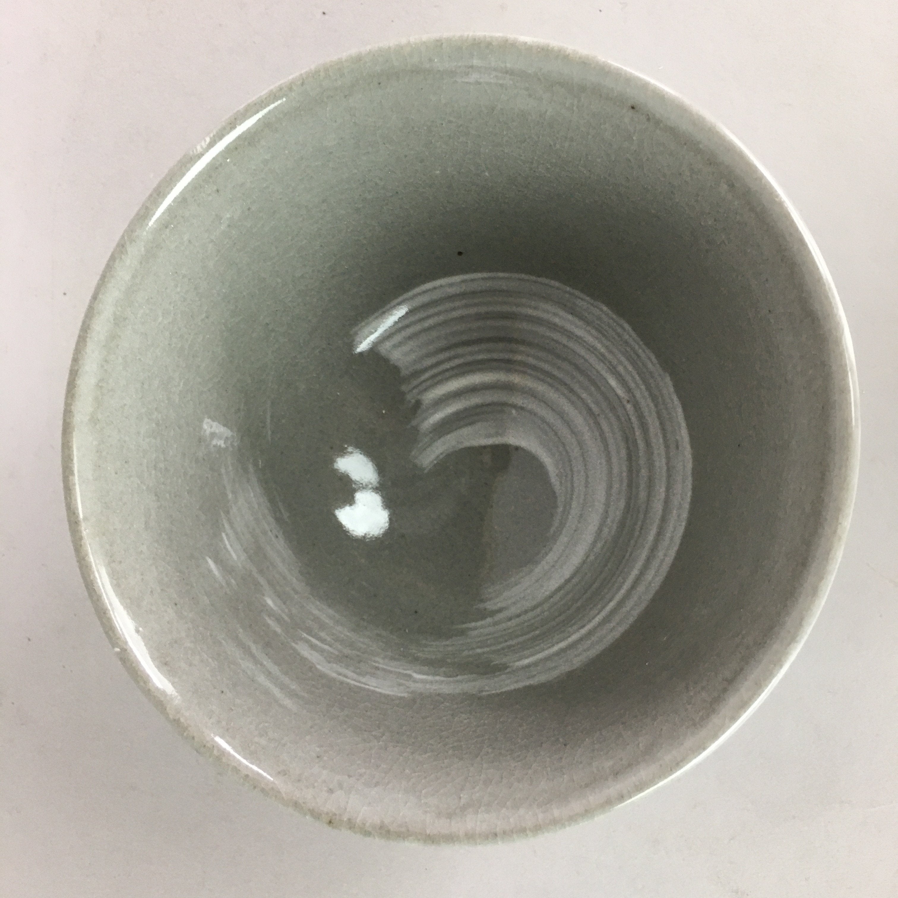 Japanese Ceramic Rice Bowl Vtg Chawan Pottery Gray White Yakimono Donburi PP492