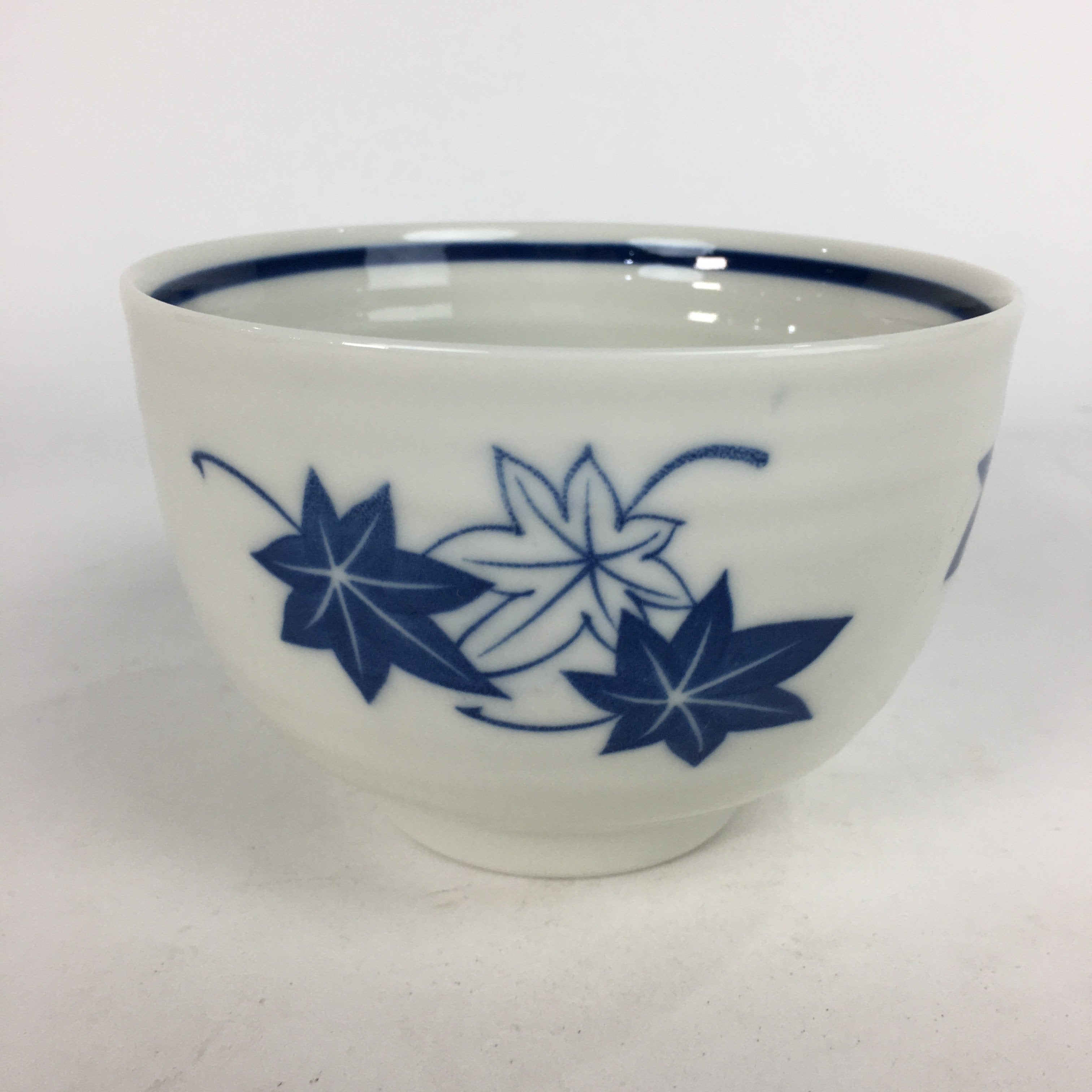 Japanese Ceramic Rice Bowl Vtg Chawan Pottery White Yakimono Donburi PP547