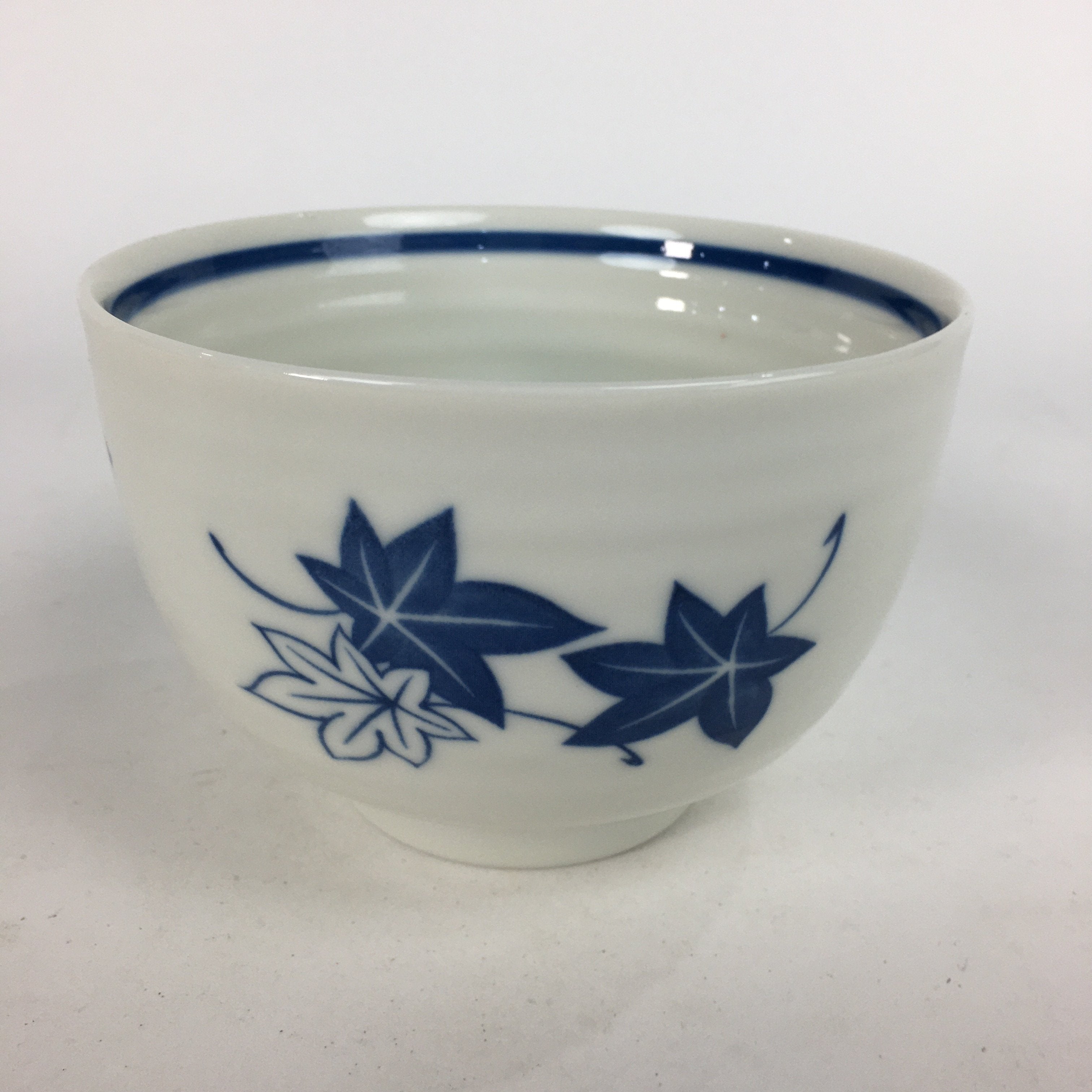 Japanese Ceramic Rice Bowl Vtg Chawan Pottery White Yakimono Donburi PP548