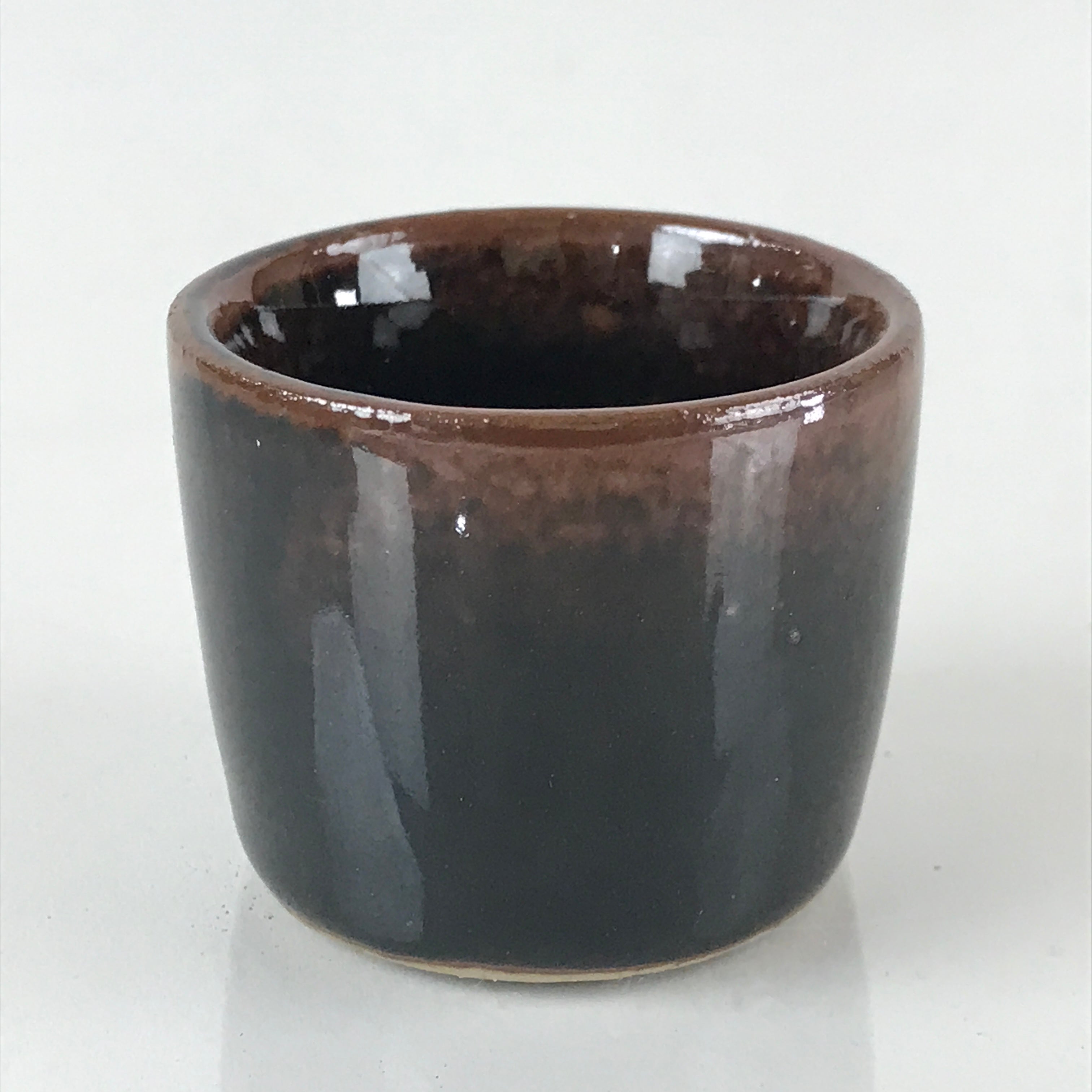 Japanese Ceramic Sake Bottle Sake Cup Set Vtg Pottery Bosatsu Head Mask TS460
