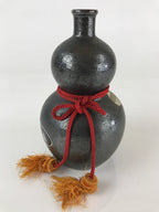 Japanese Ceramic Sake Bottle Sake Cup Set Vtg Pottery Gourd Hyotan TS461