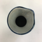 Japanese Ceramic Sake Bottle Tokkuri Vtg Pottery Blue Hand Drawn Picture TS261