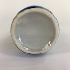 Japanese Ceramic Sake Bottle Tokkuri Vtg Pottery Blue Hand Drawn Picture TS263