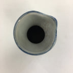 Japanese Ceramic Sake Bottle Tokkuri Vtg Pottery Blue Hand Drawn Picture TS264