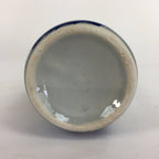 Japanese Ceramic Sake Bottle Tokkuri Vtg Pottery Blue Hand Drawn Picture TS265
