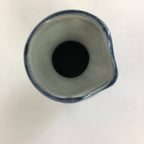 Japanese Ceramic Sake Bottle Tokkuri Vtg Pottery Blue Hand Drawn Picture TS266