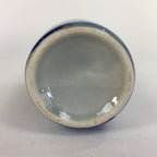 Japanese Ceramic Sake Bottle Tokkuri Vtg Pottery Blue Hand Drawn Picture TS266