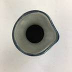Japanese Ceramic Sake Bottle Tokkuri Vtg Pottery Blue Hand Drawn Picture TS268
