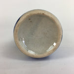 Japanese Ceramic Sake Bottle Tokkuri Vtg Pottery Blue Hand Drawn Picture TS270