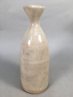 Japanese Ceramic Sake Bottle Tokkuri Vtg Pottery Gray Hand-Painted Flower TS253