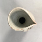 Japanese Ceramic Sake Bottle Tokkuri Vtg Pottery Gray Hand-Painted Flower TS253