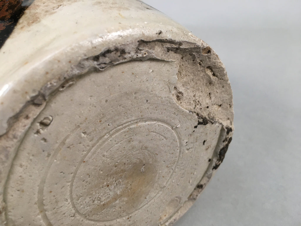 Japanese Ceramic Sake Bottle Tokkuri Vtg Pottery Gray Hand-Written Kanji TS258