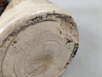 Japanese Ceramic Sake Bottle Tokkuri Vtg Pottery Gray Hand-Written Kanji TS258